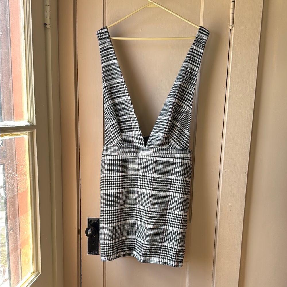 Stylish Black and White Plaid Dress